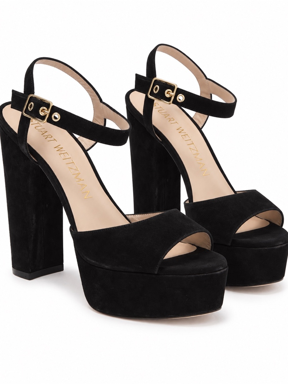 Stuart Weitzman Ryder Platform Sandal Black Shoes Size 9B New